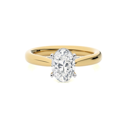 Chic Magnificence Oval Lab Created Diamond Engagement Ring