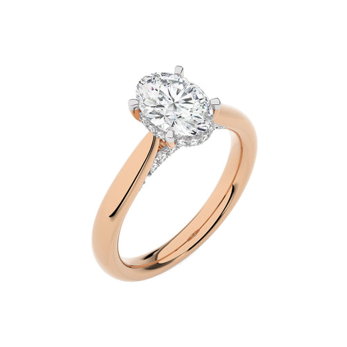 Chic Magnificence Oval Lab Created Diamond Engagement Ring