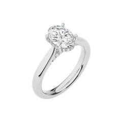 Chic Magnificence Oval Lab Created Diamond Engagement Ring