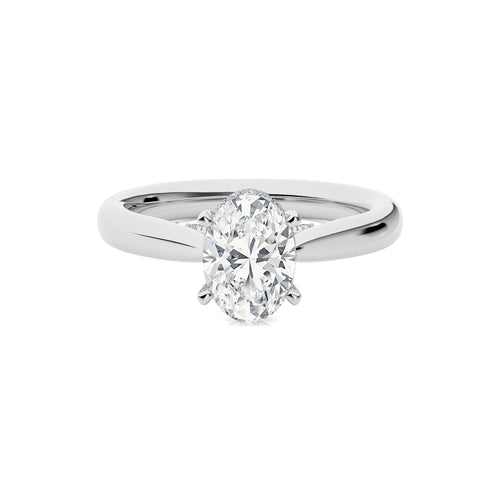 Chic Magnificence Oval Lab Created Diamond Engagement Ring