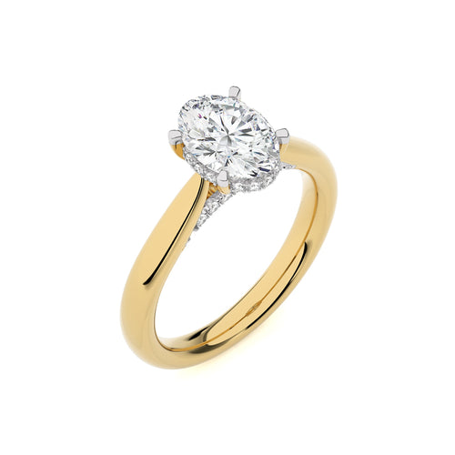 Chic Magnificence Oval Lab Created Diamond Engagement Ring