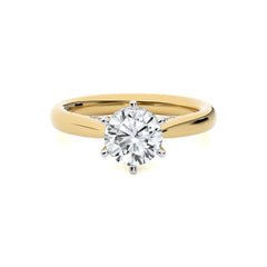 Chic Magnificence Round Lab Created Diamond Engagement Ring