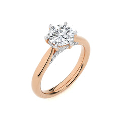 Chic Magnificence Round Lab Created Diamond Engagement Ring