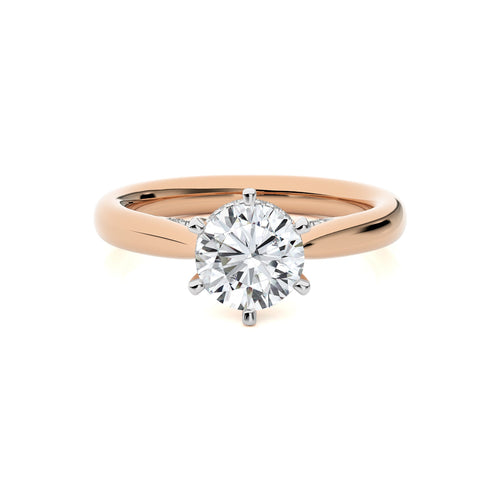 Chic Magnificence Round Diamond Engagement Ring