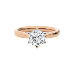 Chic Magnificence Round Lab Created Diamond Engagement Ring