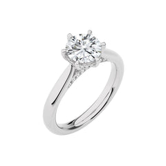 Chic Magnificence Round Lab Created Diamond Engagement Ring