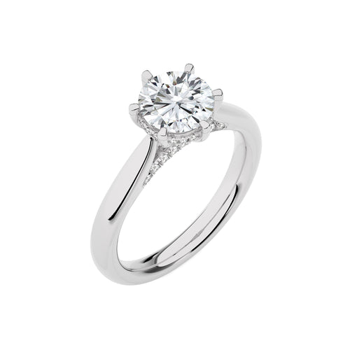 Chic Magnificence Round Diamond Engagement Ring