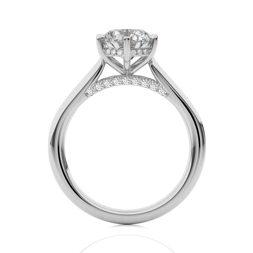 Chic Magnificence Round Diamond Engagement Ring