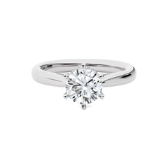 Chic Magnificence Round Diamond Engagement Ring