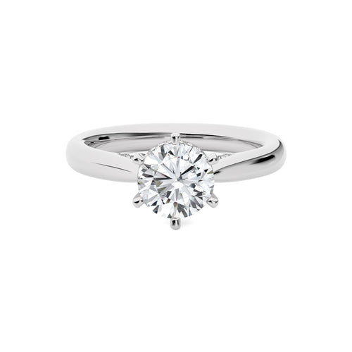 Chic Magnificence Round Diamond Engagement Ring