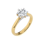 Chic Magnificence Round Lab Created Diamond Engagement Ring