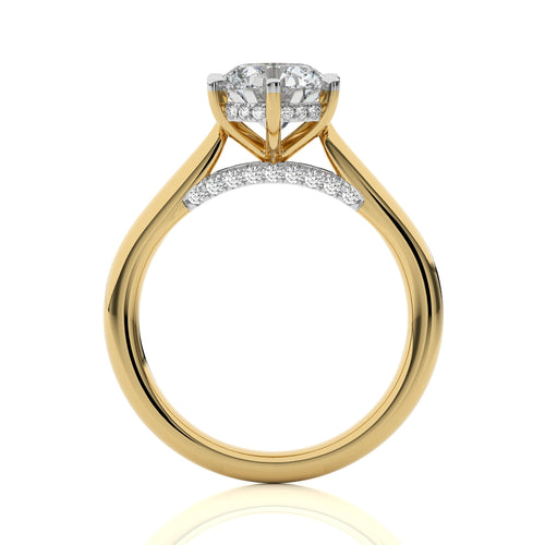 Chic Magnificence Round Lab Created Diamond Engagement Ring