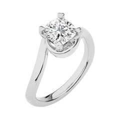 Hushed Solitaire Charm Cushion Diamond Engagement Ring