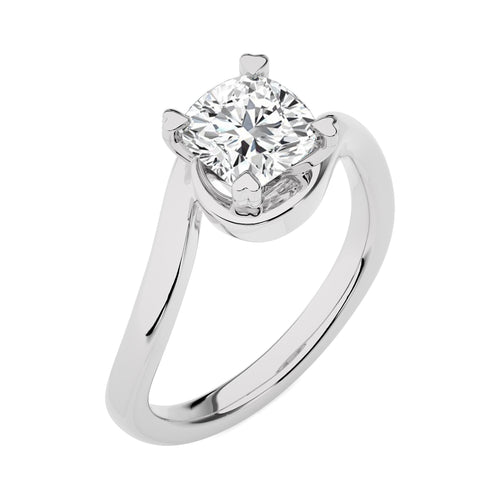 Hushed Solitaire Charm Cushion Diamond Engagement Ring