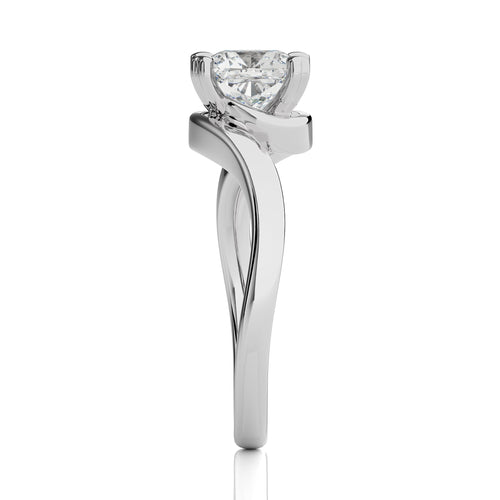 Hushed Solitaire Charm Cushion Diamond Engagement Ring