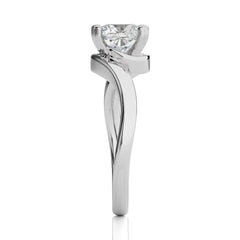 Hushed Solitaire Charm Cushion Lab Created Diamond Engagement Ring