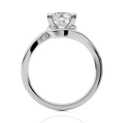 1 1/2 CT. Hushed Solitaire Charm Cushion Natural Diamond Engagement Ring