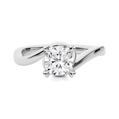 1 1/2 CT. Hushed Solitaire Charm Cushion Natural Diamond Engagement Ring