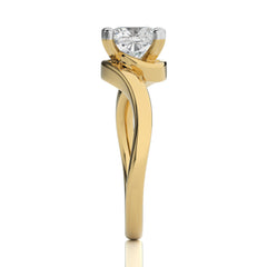 Hushed Solitaire Charm Cushion Lab Created Diamond Engagement Ring