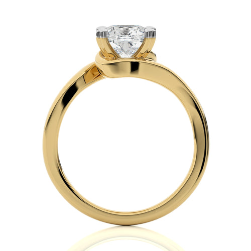 Hushed Solitaire Charm Cushion Lab Created Diamond Engagement Ring