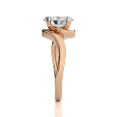 Hushed Solitaire Charm Oval Lab Created Diamond Engagement Ring