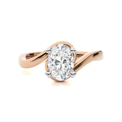 Hushed Solitaire Charm Oval Lab Created Diamond Engagement Ring