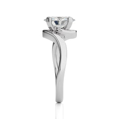 Hushed Solitaire Charm Oval Lab Created Diamond Engagement Ring