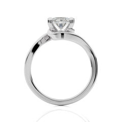 1 1/2 CT. Hushed Solitaire Charm Oval Natural Diamond Engagement Ring