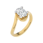 1 1/2 CT. Hushed Solitaire Charm Oval Lab Created Diamond Engagement Ring