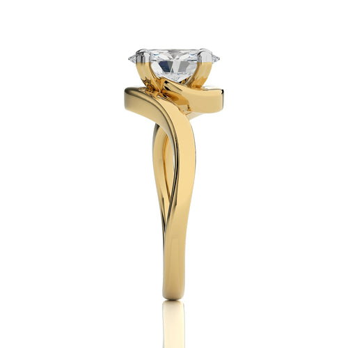 1 1/2 CT. Hushed Solitaire Charm Oval Natural Diamond Engagement Ring