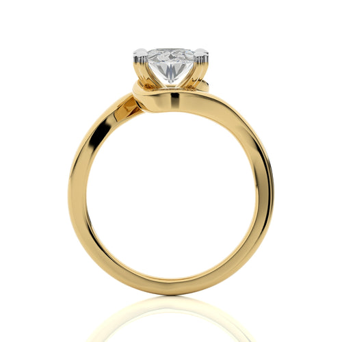 Hushed Solitaire Charm Oval Lab Created Diamond Engagement Ring