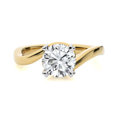 1 1/2 CT. Hushed Solitaire Charm Round Natural Diamond Engagement Ring