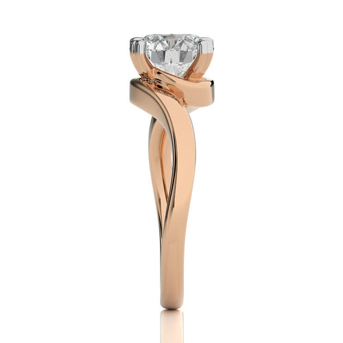 Hushed Solitaire Charm Round Lab Created Diamond Engagement Ring