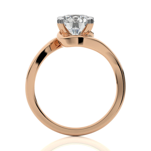 Hushed Solitaire Charm Round Lab Created Diamond Engagement Ring