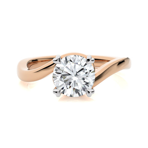 1 1/2 CT. Hushed Solitaire Charm Round Natural Diamond Engagement Ring