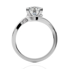 1 1/2 CT. Hushed Solitaire Charm Round Lab Created Diamond Engagement Ring