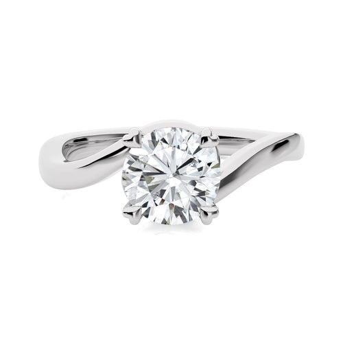 Hushed Solitaire Charm Round Diamond Engagement Ring
