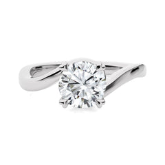 Hushed Solitaire Charm Round Diamond Engagement Ring