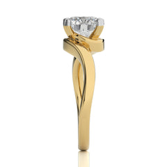 Hushed Solitaire Charm Round Lab Created Diamond Engagement Ring