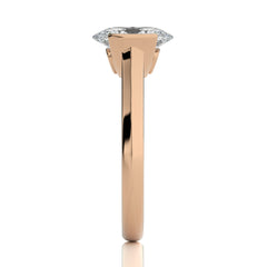 Unfading Grace Bezel Set Knife Edge Shank Oval Diamond Engagement Ring