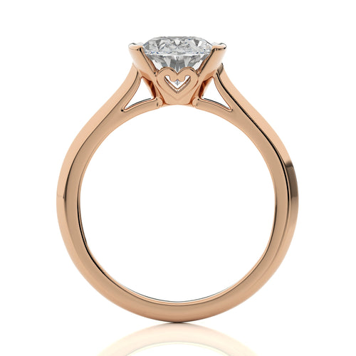 Unfading Grace Bezel Set Knife Edge Shank Oval Diamond Engagement Ring