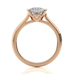 Unfading Grace Bezel Set Knife Edge Shank Oval Diamond Engagement Ring