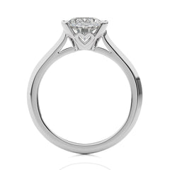 Unfading Grace Bezel Set Knife Edge Shank Oval Diamond Engagement Ring