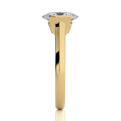 1 1/2 CT. Unfading Grace Bezel Set Knife Edge Oval Natural Diamond Engagement Ring