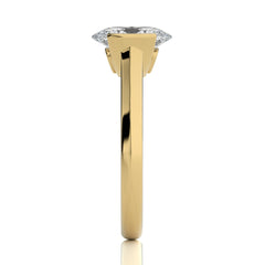 Unfading Grace Bezel Set Knife Edge Shank Oval Diamond Engagement Ring