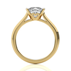 Unfading Grace Bezel Set Knife Edge Shank Cushion Diamond Engagement Ring