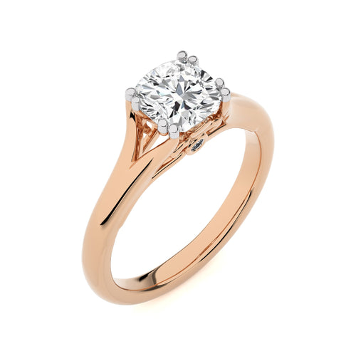 1 1/2 CT. Iconic Solitaire Split Shank Cushion Natural Diamond Engagement Ring