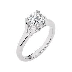 1 1/2 CT. Iconic Solitaire Split Shank Cushion Natural Diamond Engagement Ring
