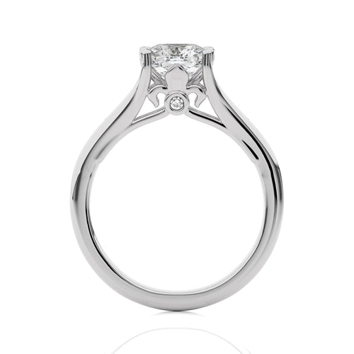 1 1/2 CT. Iconic Solitaire Split Shank Cushion Natural Diamond Engagement Ring