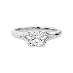 Iconic Solitaire Split Shank Cushion Diamond Engagement Ring